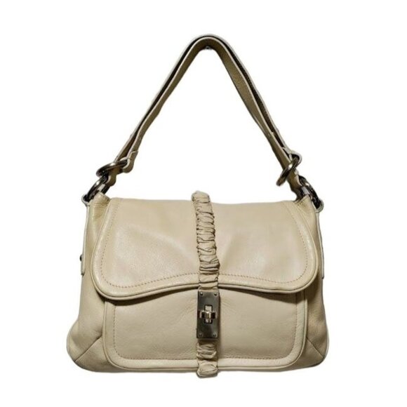 Armani Emporio Handbags - Armani Emporio VINTAGE Leather Adjustable Strap Shoulder Hand Bag White One Size